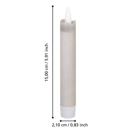 Eglo 422223 - SET 2x LED Candle ANTANABE LED/1xAAA 15 cm grijs