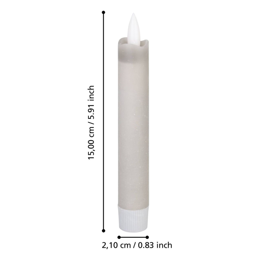 Eglo 422223 - SET 2x LED Candle ANTANABE LED/1xAAA 15 cm grijs