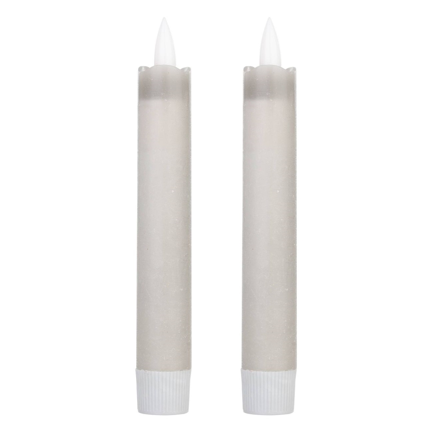 Eglo 422223 - SET van 2x LED-kaars ANTANABE LED/1xAAA 15 cm grijs