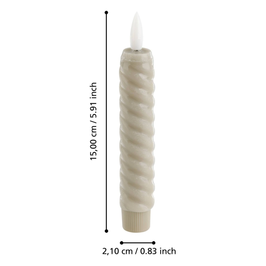 Eglo - SET 2x LED Candle LED/1xAAA 15 cm beige