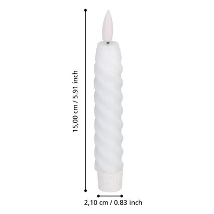 Eglo - SET 2x LED-kaars LED/1xAAA 15 cm wit