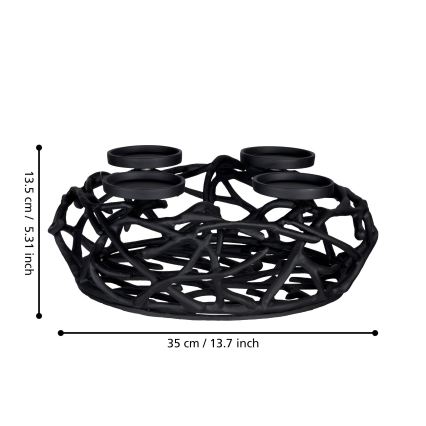 Eglo 422732 - Bougeoir OROQUIETA 13,5x35 cm noir