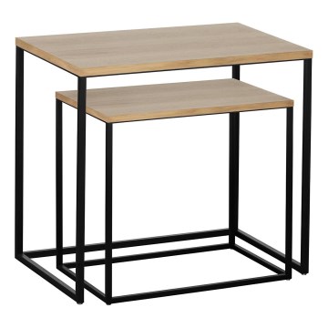 Eglo 424006 - set van 2 bijzettafels TOZAWA bruin/zwart