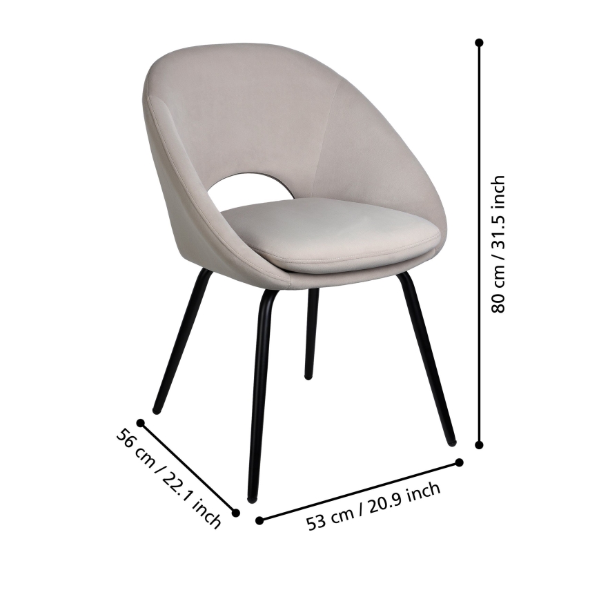 Eglo - Chaise de salle à manger 80x56 cm grise