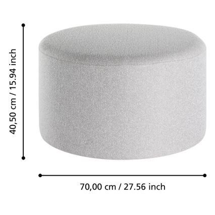 Eglo - LOT 2x Tabouret d. 45,5/70 cm gris