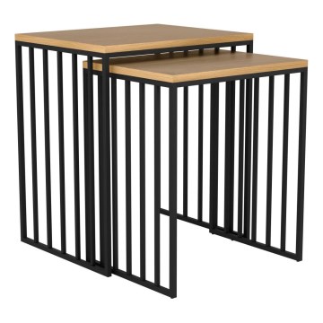 Eglo 424143 - Lot de 2 tables d'appoint TOZAWA, marron/noir