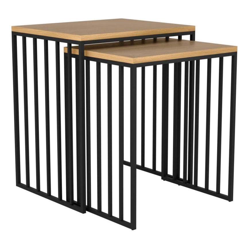 Eglo 424143 - Lot de 2 tables d'appoint TOZAWA, marron/noir