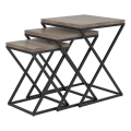Eglo 424783 - Lot de 3 tables d'appoint CLONMANY marron/noir