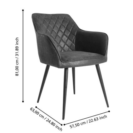 Eglo 424936 - Chaise de salle à manger MASANTOL 83 x 57,5 cm grise