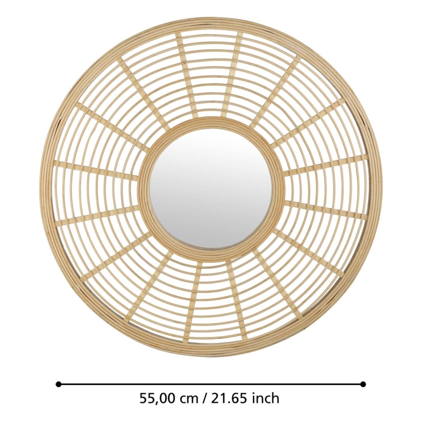 Eglo - muur spiegel diameter 55 cm bamboe