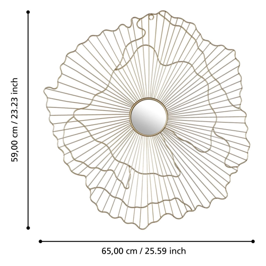 Eglo - Wandspiegel 59x65 cm goudkleurig