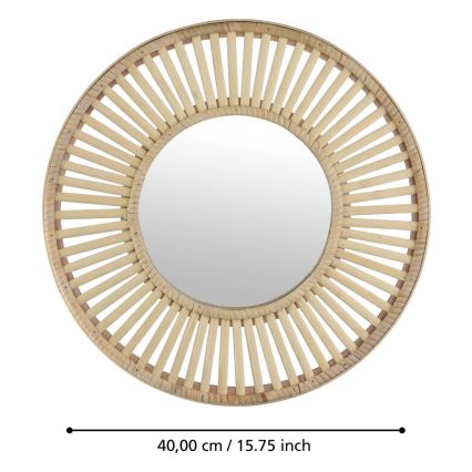 Eglo 425037 - Miroir mural MITSUKE Ø 40 cm, bambou