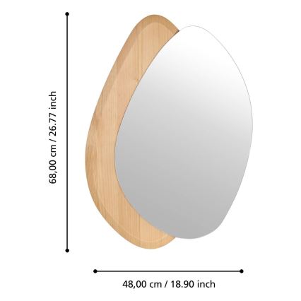 Eglo 425049 - Miroir mural LIOMA 68x48 cm sapin/beige