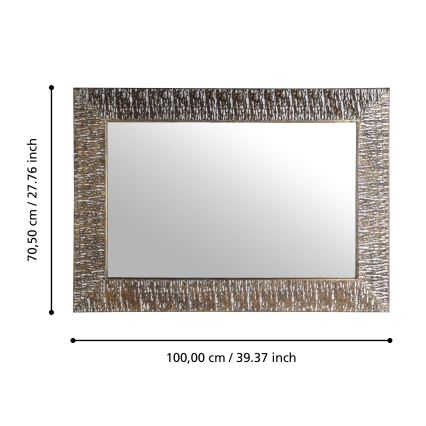 Eglo 425076 - Miroir mural TOAMASINA 100 x 70,5 cm, finition bronze