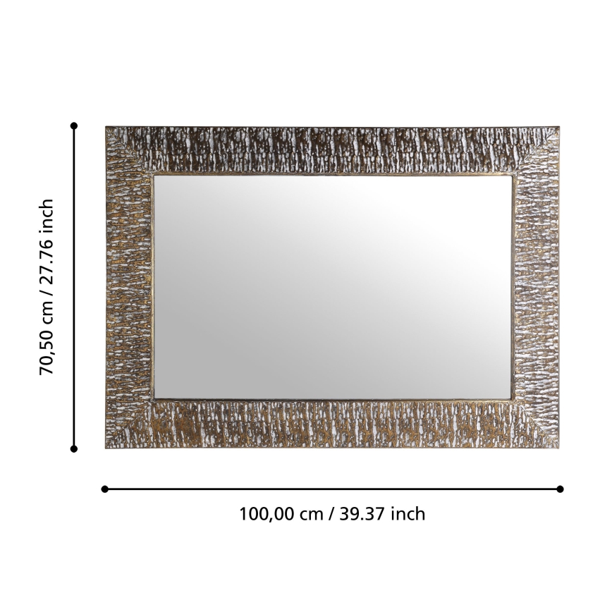 Eglo 425076 - Miroir mural TOAMASINA 100 x 70,5 cm, finition bronze
