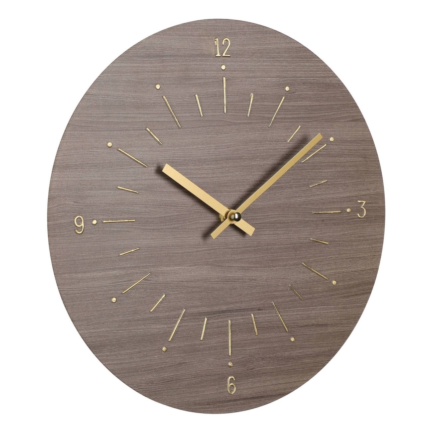 Eglo - Wand klok 1xAA diameter 30 cm bruin