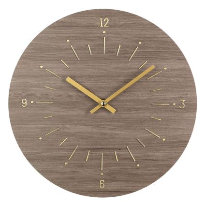 Eglo - Wand klok 1xAA diameter 30 cm bruin