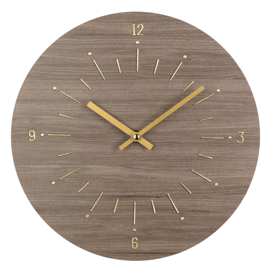 Eglo - Wand klok 1xAA diameter 30 cm bruin