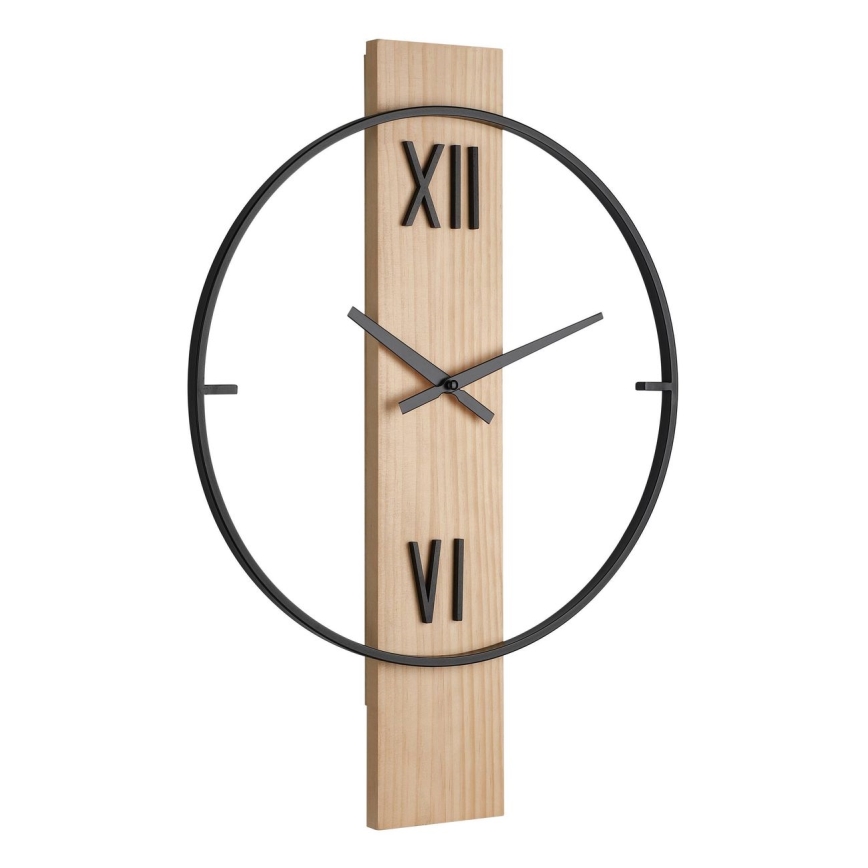Eglo - Horloge murale 1xAA 56x40 cm bois/métal
