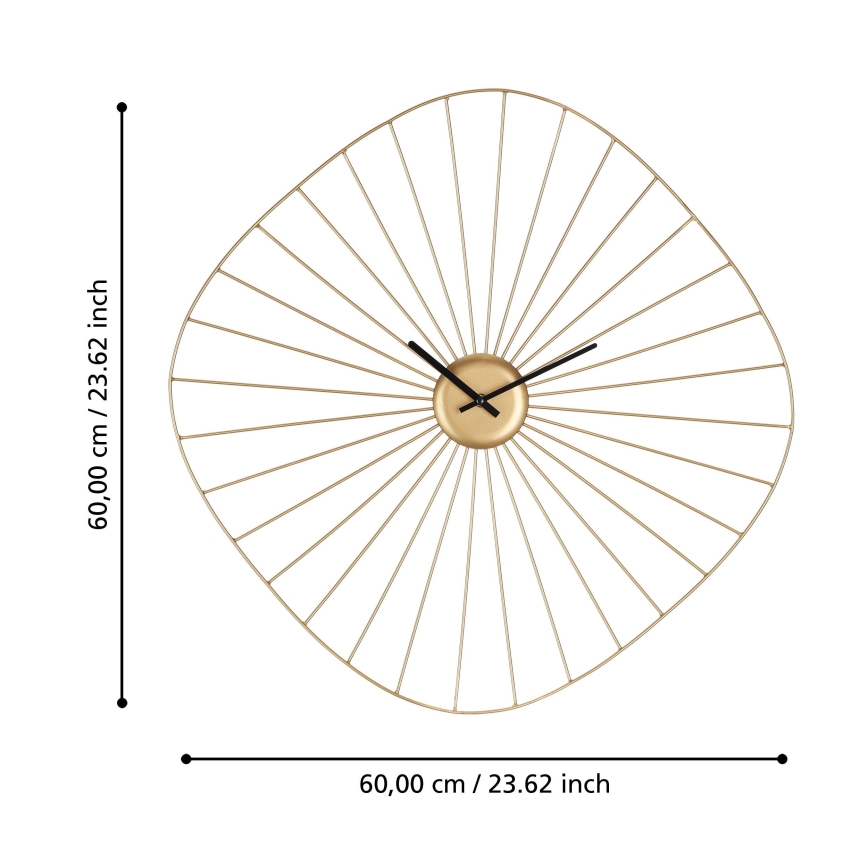 Eglo 425517 - Wandklok MATSUMOTO 1xAA 60x60 cm goud