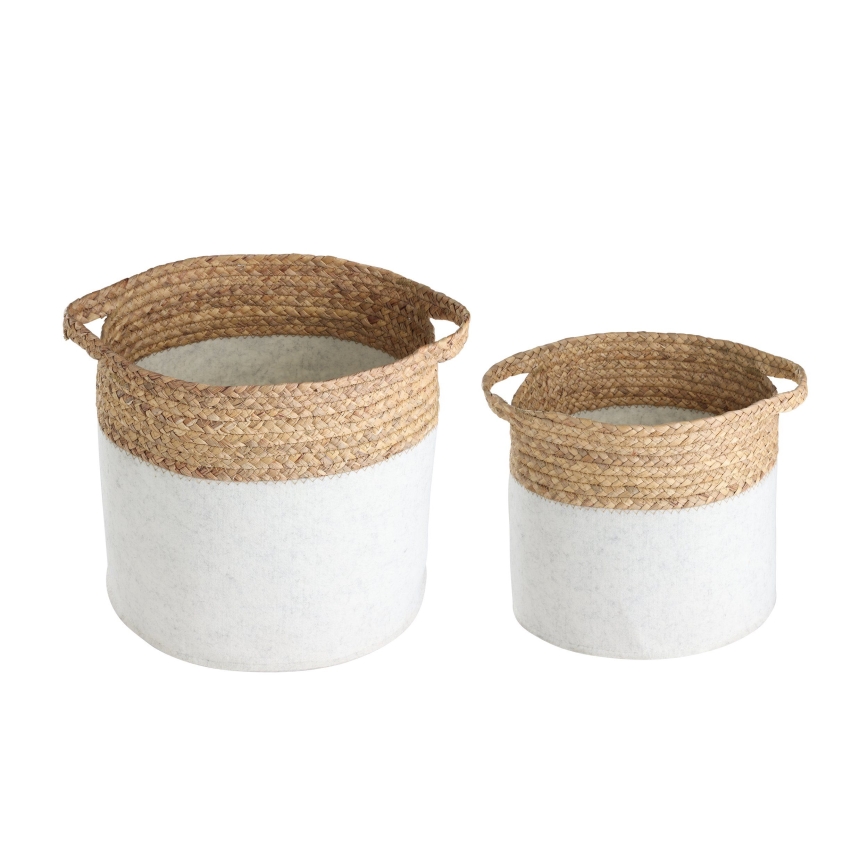 Eglo 426584 - Lot de 2 paniers décoratifs NANAE 30 x 31 cm blanc/beige