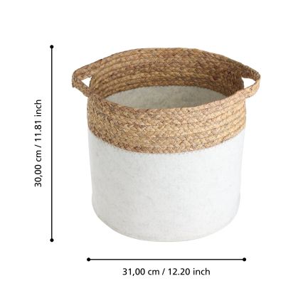 Eglo 426584 - Lot de 2 paniers décoratifs NANAE 30 x 31 cm blanc/beige