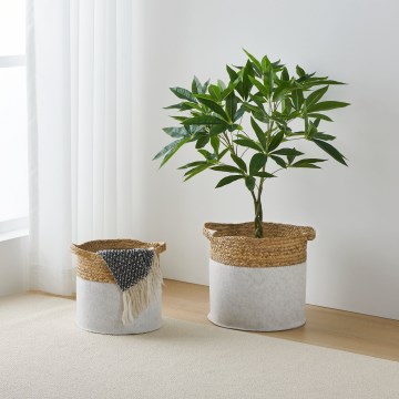 Eglo 426584 - Set van 2 decoratieve manden NANAE 30x31 cm wit/beige