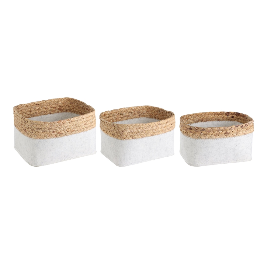 Eglo 426585 - ENSEMBLE DE 3 paniers décoratifs NANAE 16x27 cm blanc/beige