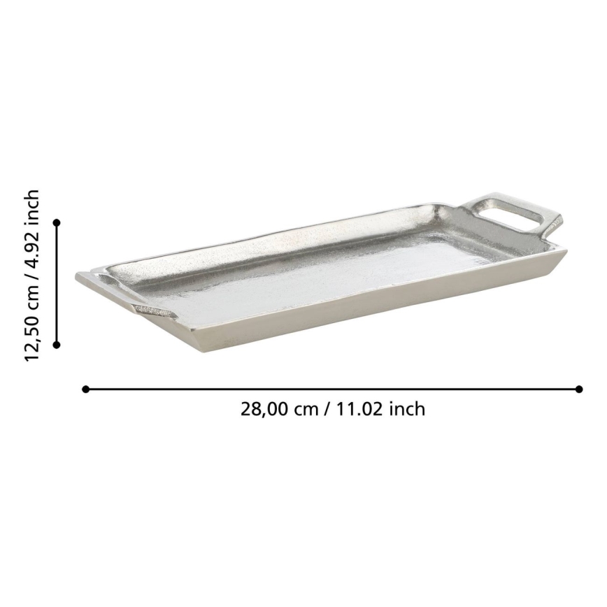 Eglo - Decoratief dienblad 12,5x28,5 cm chroom