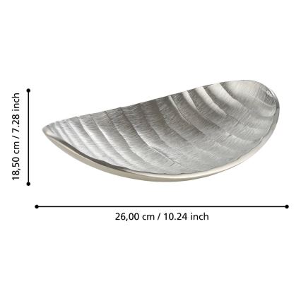 Eglo - Decoratief dienblad 18,5x26 cm zilver