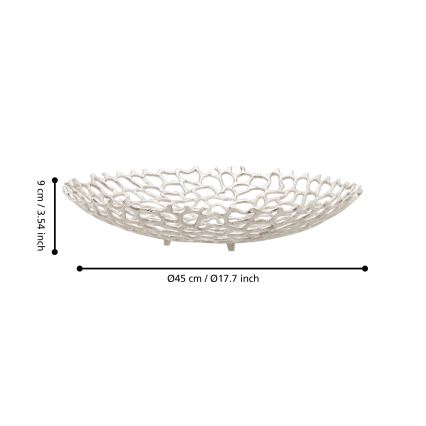 Eglo 427488 - Coupe décorative KIMITSU Ø 45 cm, finition argentée