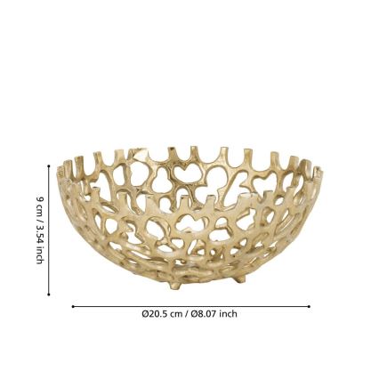 Eglo - Decoratief dienblad diameter 20,5 cm goud