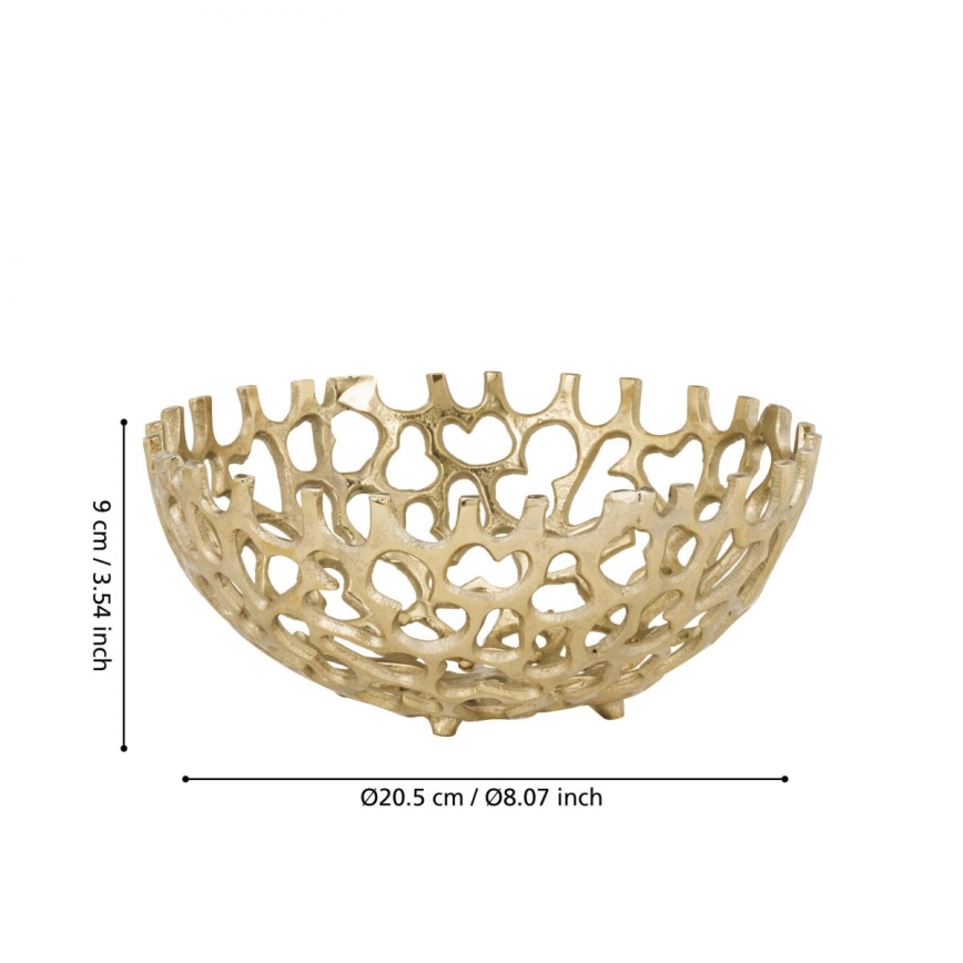 Eglo - Decoratief dienblad diameter 20,5 cm goud