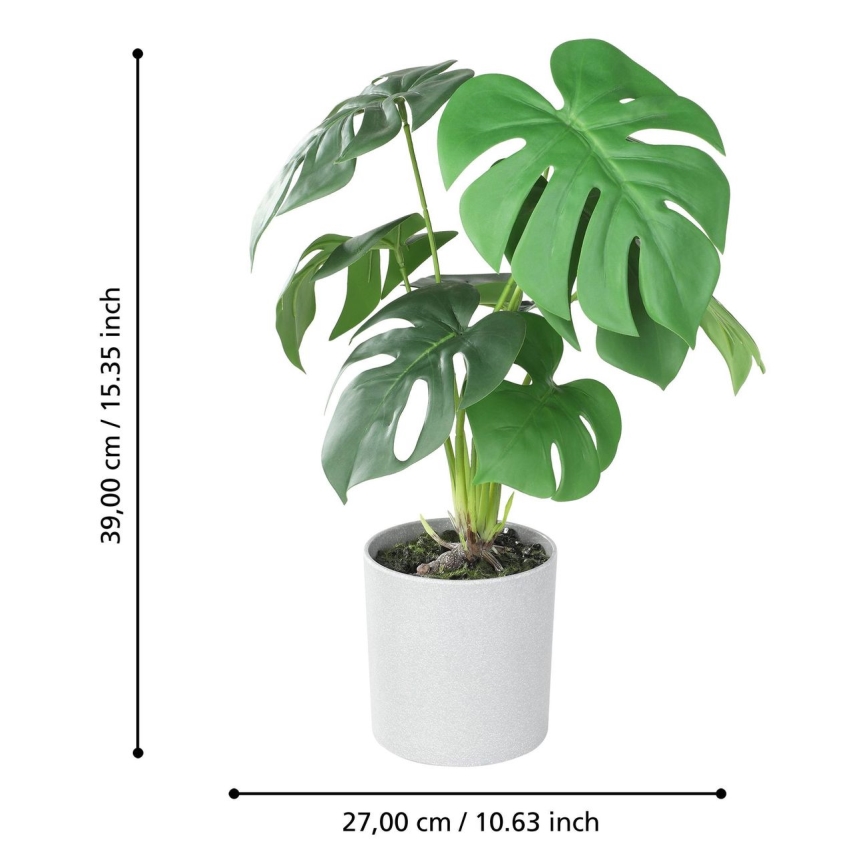 Eglo - Plante artificielle dans un pot de fleurs 42x30 cm monstera