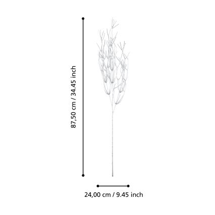 Eglo - Kunstbloem 87,5 cm zilver