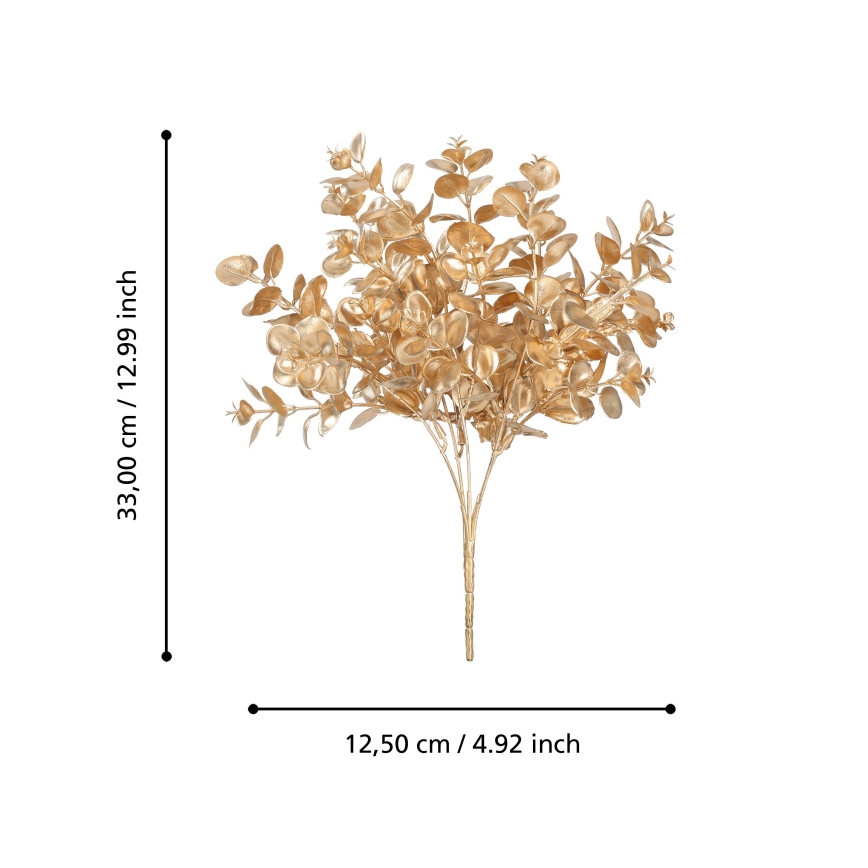 Eglo - Fleur artificielle 33 cm doré