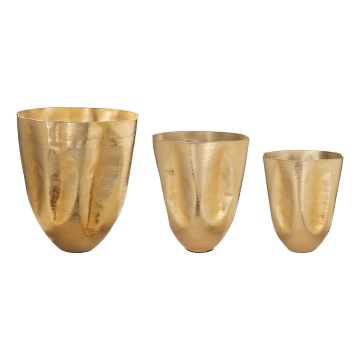Eglo 428392 - Ensemble de 3 vases en métal OKAYAMA dorés