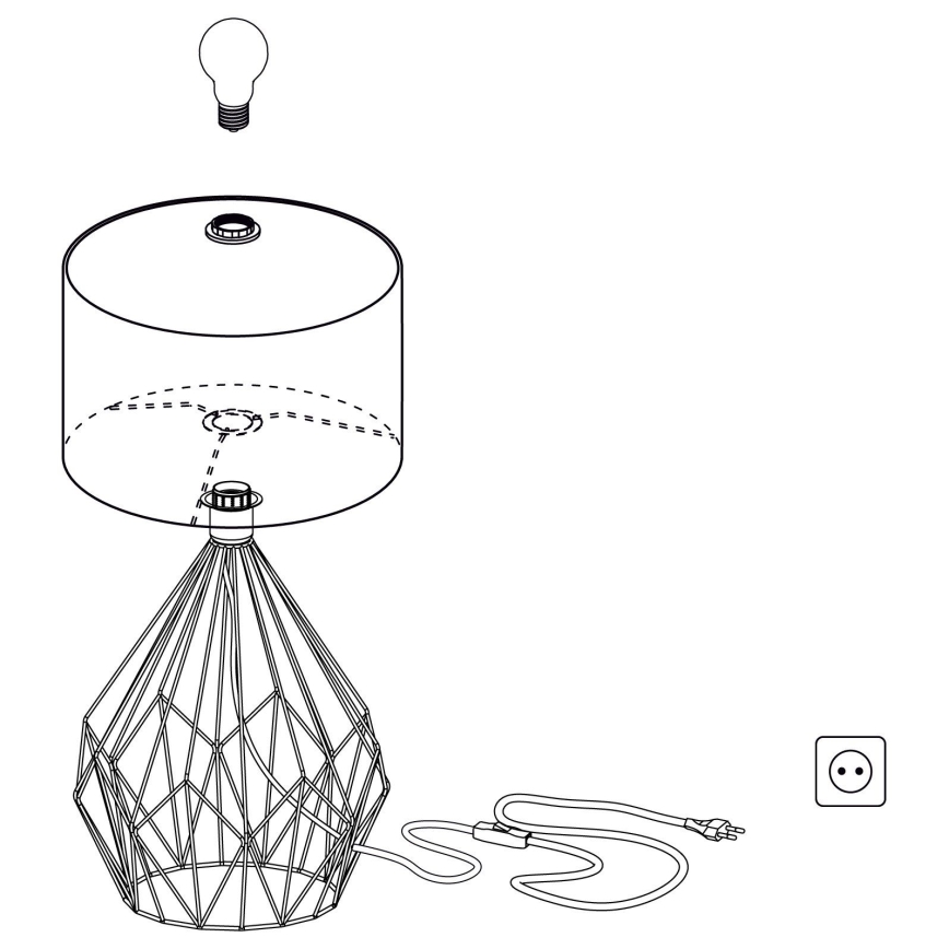 Eglo 43078 - Tafellamp CARLTON 1x E27 / 60W / 230V