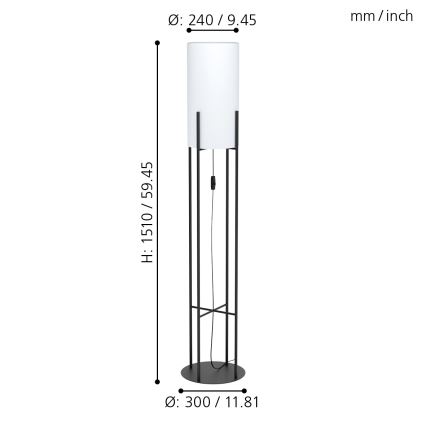 Eglo - Vloerlamp 1xE27/60W/230V