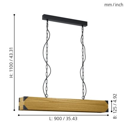 Eglo - Suspension avec chaîne 4xE27/40W/230V