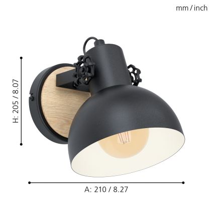Eglo - Wandlamp 1x E27 / 28W / 230V