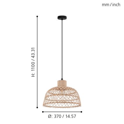 Eglo - Suspension avec fil 1xE27/40W/230V