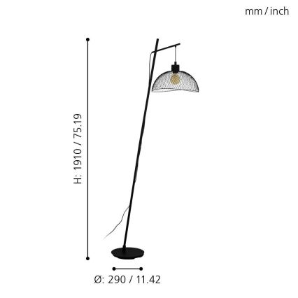 Eglo - Lampadaire 1xE27/60W/230V