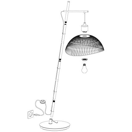 Eglo - Lampadaire 1xE27/60W/230V