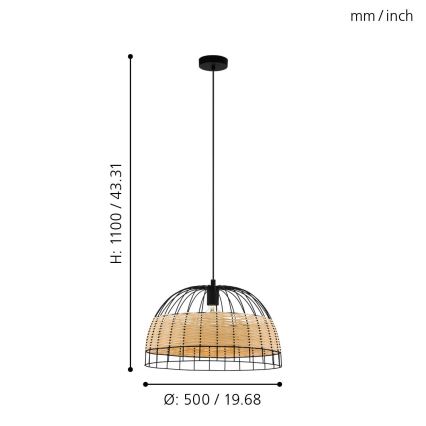 Eglo - Suspension fil 1xE27/40W/230V