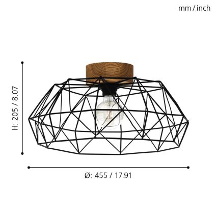 Eglo 43363 - Plafondlamp PADSTOW 1xE27/60W/230V