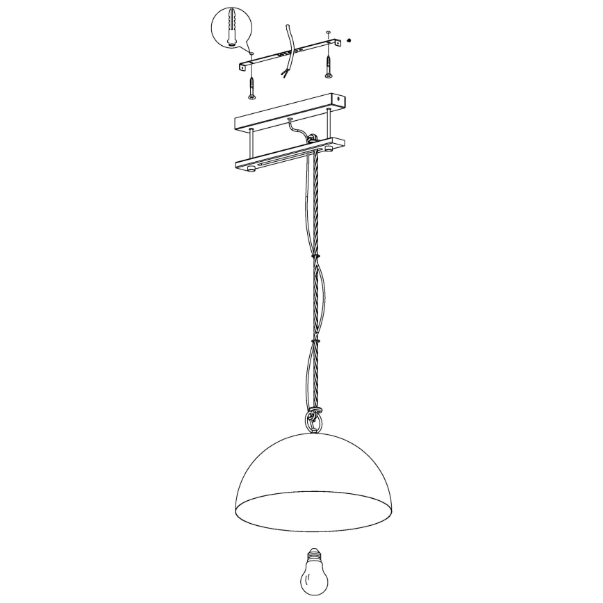 Eglo 43396 - Suspension sur câble HODSOLL 1xE27/40W/230V