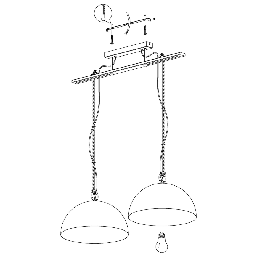Eglo 43397 - Suspension sur câble HODSOLL 2xE27/40W/230V
