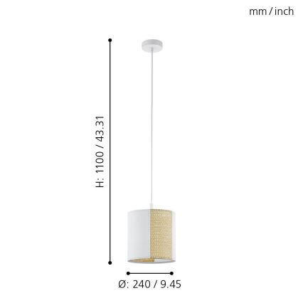 Eglo - Suspension avec fil 1xE27/40W/230V