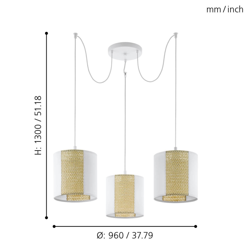 Eglo - Suspension filaire 3xE27/40W/230V araignée